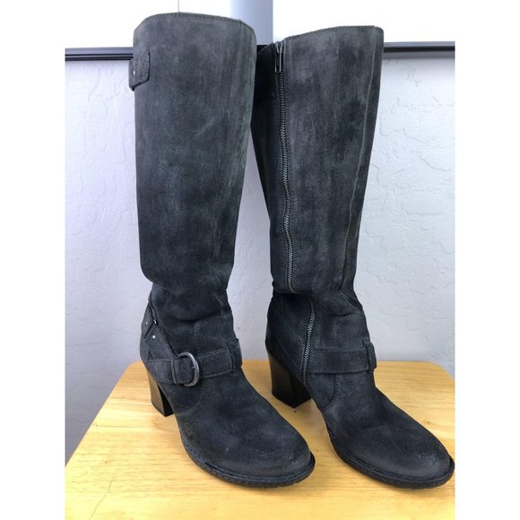 born tall shaft suede boots